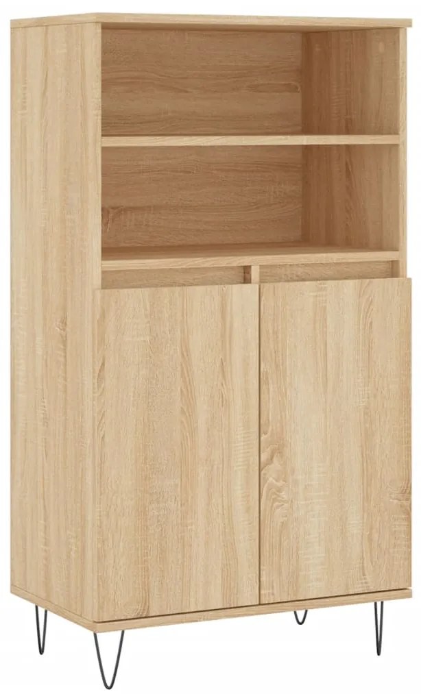 831487 vidaXL Висок шкаф, сонома дъб, 60x36x110 см, инженерно дърво