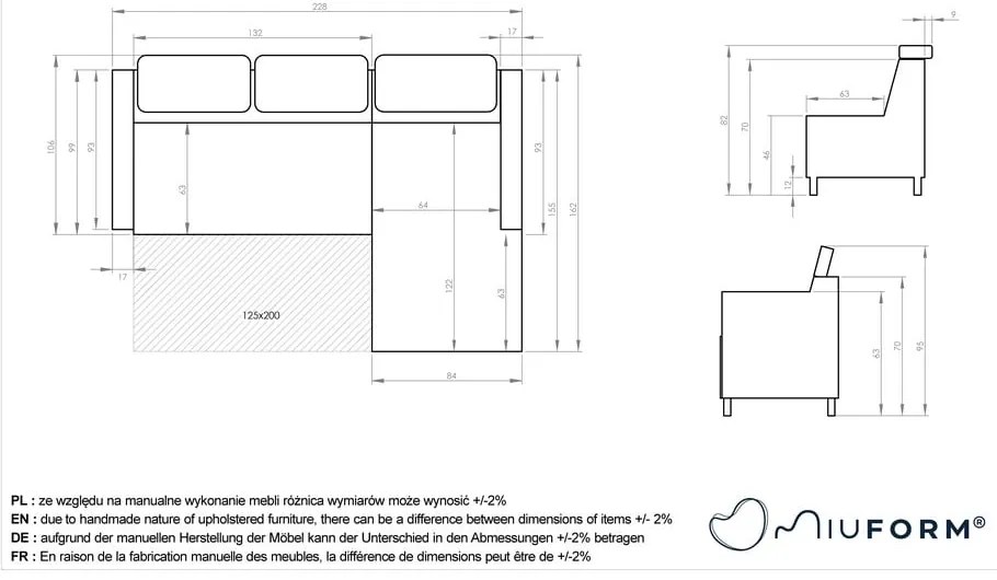 Бежов кадифен ъглов диван (десен ъгъл) Sweet Harmony - Miuform