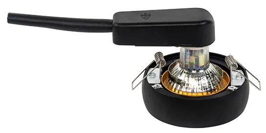 Комплект от 6 дизайнерски вградени спота черни със златист интериор - Mooning