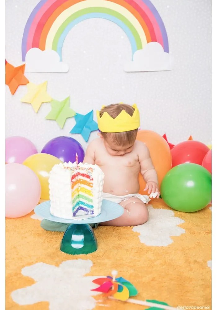 Памучен ръчно изработен детски килим подходящ за пране горчица 120x160 cm Clouds Mustard – Lorena Canals