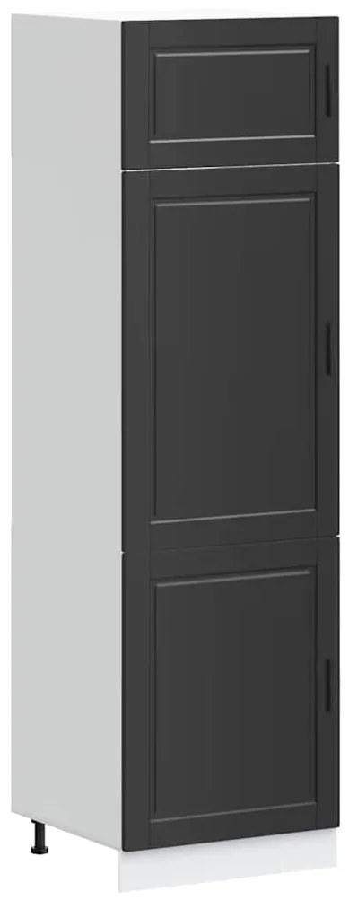 854108 vidaXL Кухненски шкаф Porto, черен, инженерно дърво