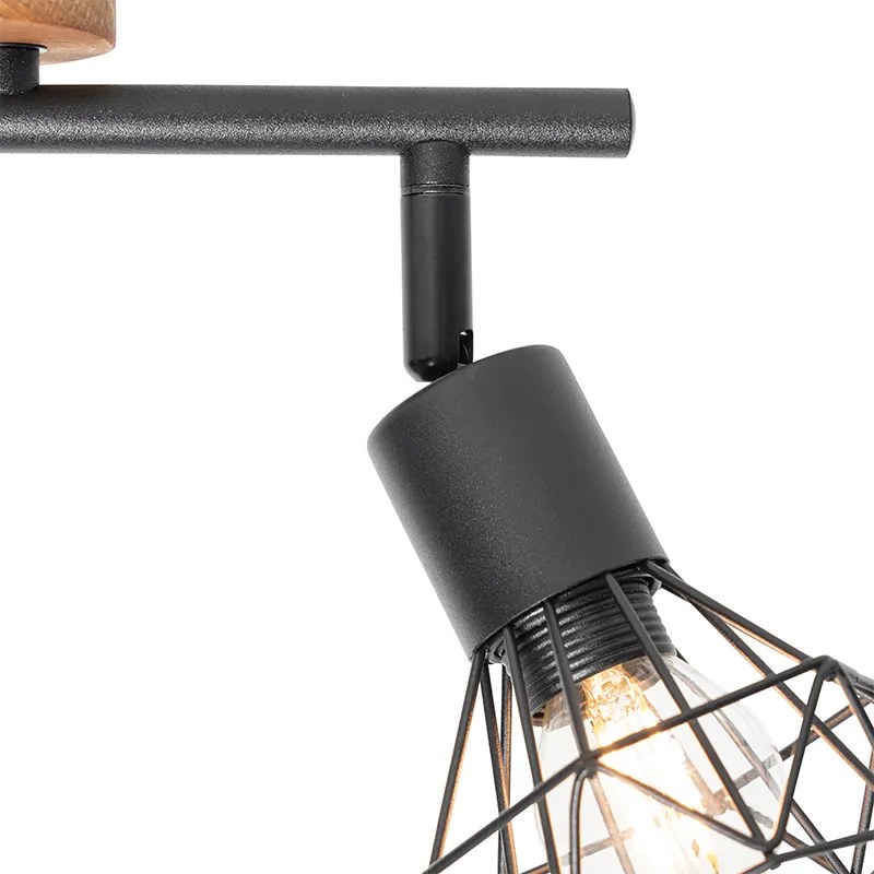 Прожектор черен с дърво въртящ се и наклонен 2-светлина - Mosh