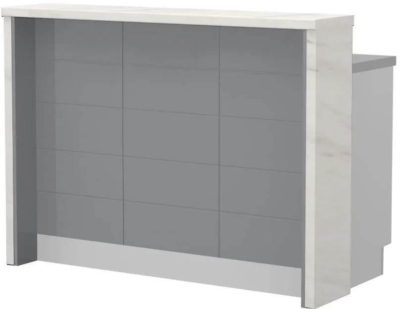 Островна кухненска пейка Hudson-Length: 135 cm.-Gray-White Marble