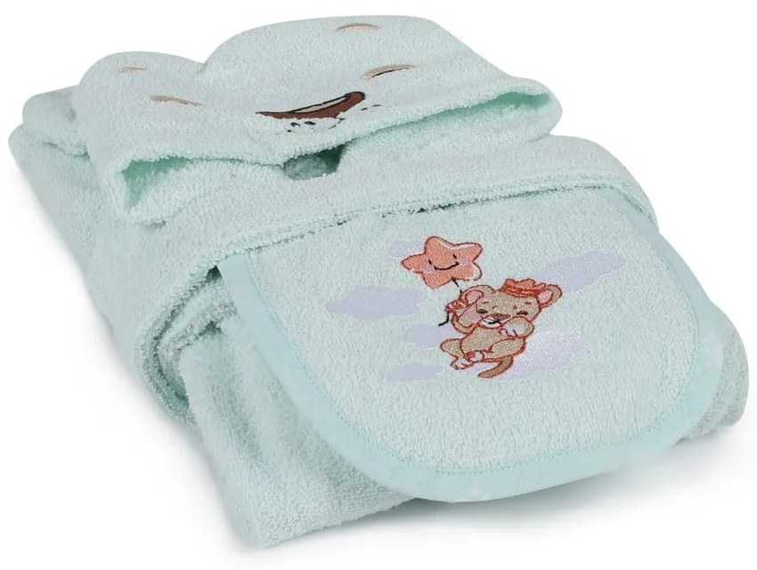 Памучена детска хавлия в цвят мента размер 1-2 години Aslan – Foutastic