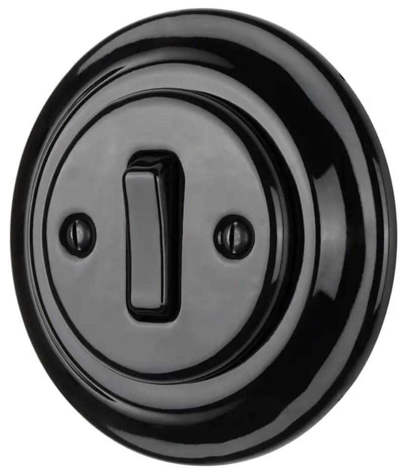 Bohemia-Design - Порцеланов ретро единичен ключ с рамка № 6 черен