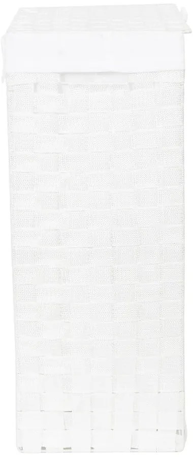 Бяла кошница за пране с капак Кошница за пране Linen, височина 60 cm - Compactor