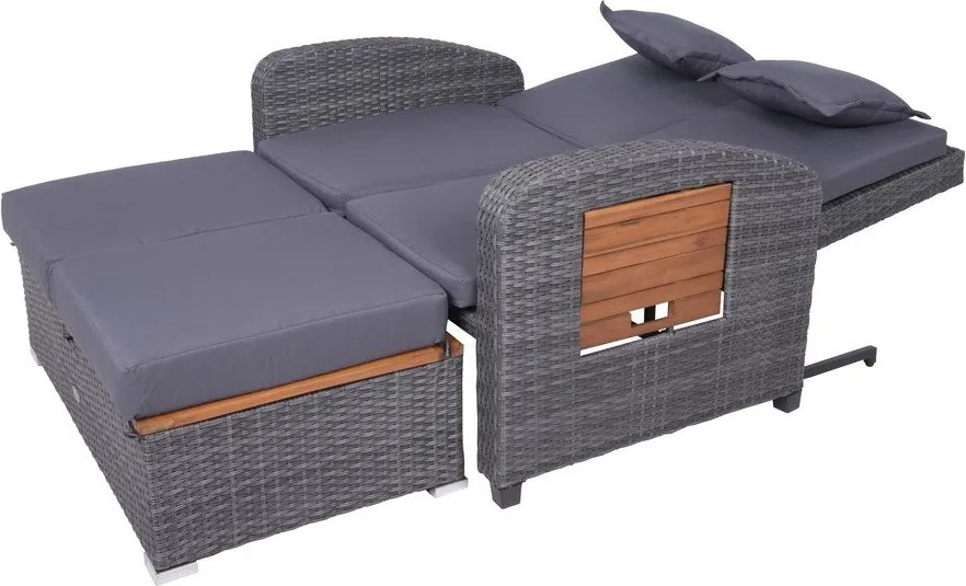 Сив градински диван от изкуствен ратан Bari – Garden Pleasure