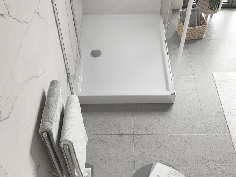 Mexen Flow+ правоъгълен душ коритo 80 x 70 см, бял гланц - 46R107080H
