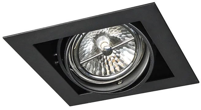 Комплект от 6 вградени прожектора черни AR111 регулируеми - Oneon