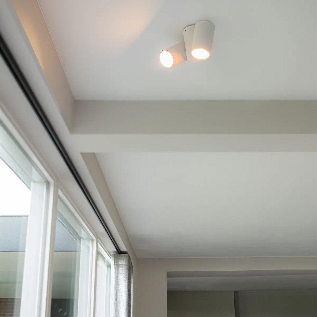 Дизайнерски прожектор бял 2-светлина регулируем - Michael