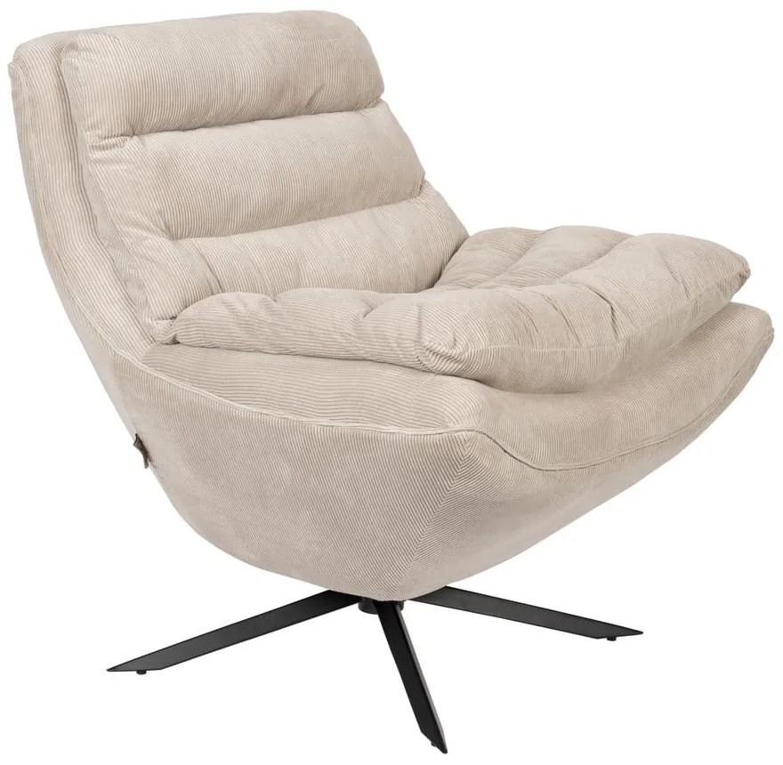 Кресло от бяло кадифе Vince - Dutchbone