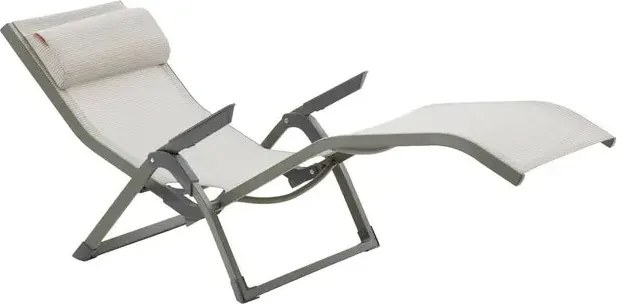 Сгъваем шезлонг Hesperide Decima, Алуминий - Глина/Лен