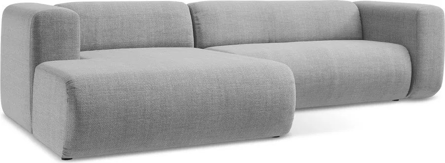 Светлосив ъглов диван (ляв ъгъл) Ekahi – Makamii