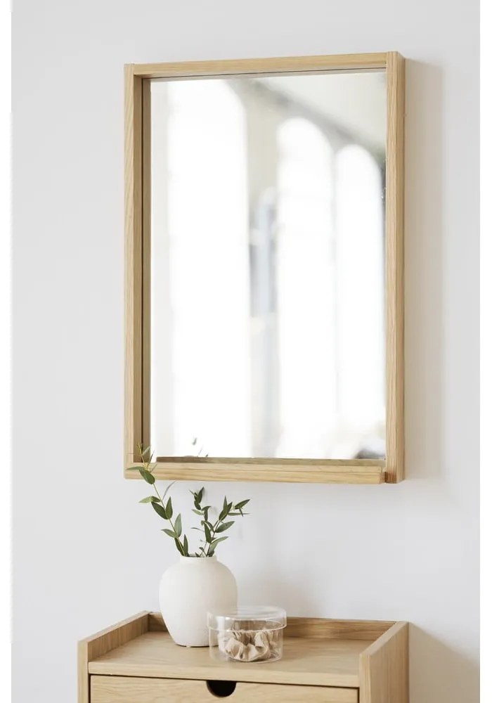 Висящо нощно шкафче с рафтове, изработено от дъбова дървесина в естествен цвят Hillmond - Rowico