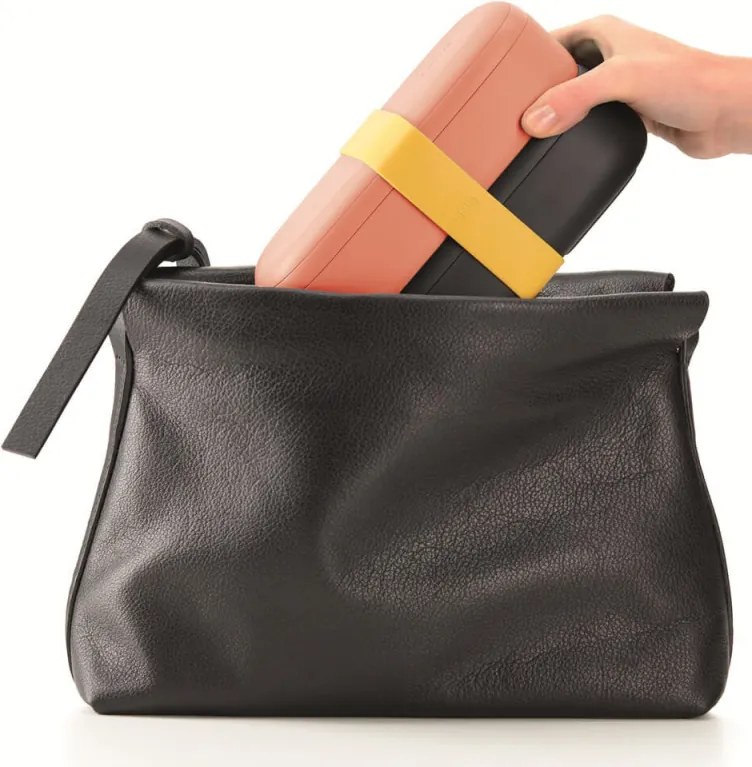 Комплект 2 бр кутии за храна Lekue On The Go 1010221, 500 мл, Херметично затваряне, Отделение за прибори, Клапан за микровълнова, Корал