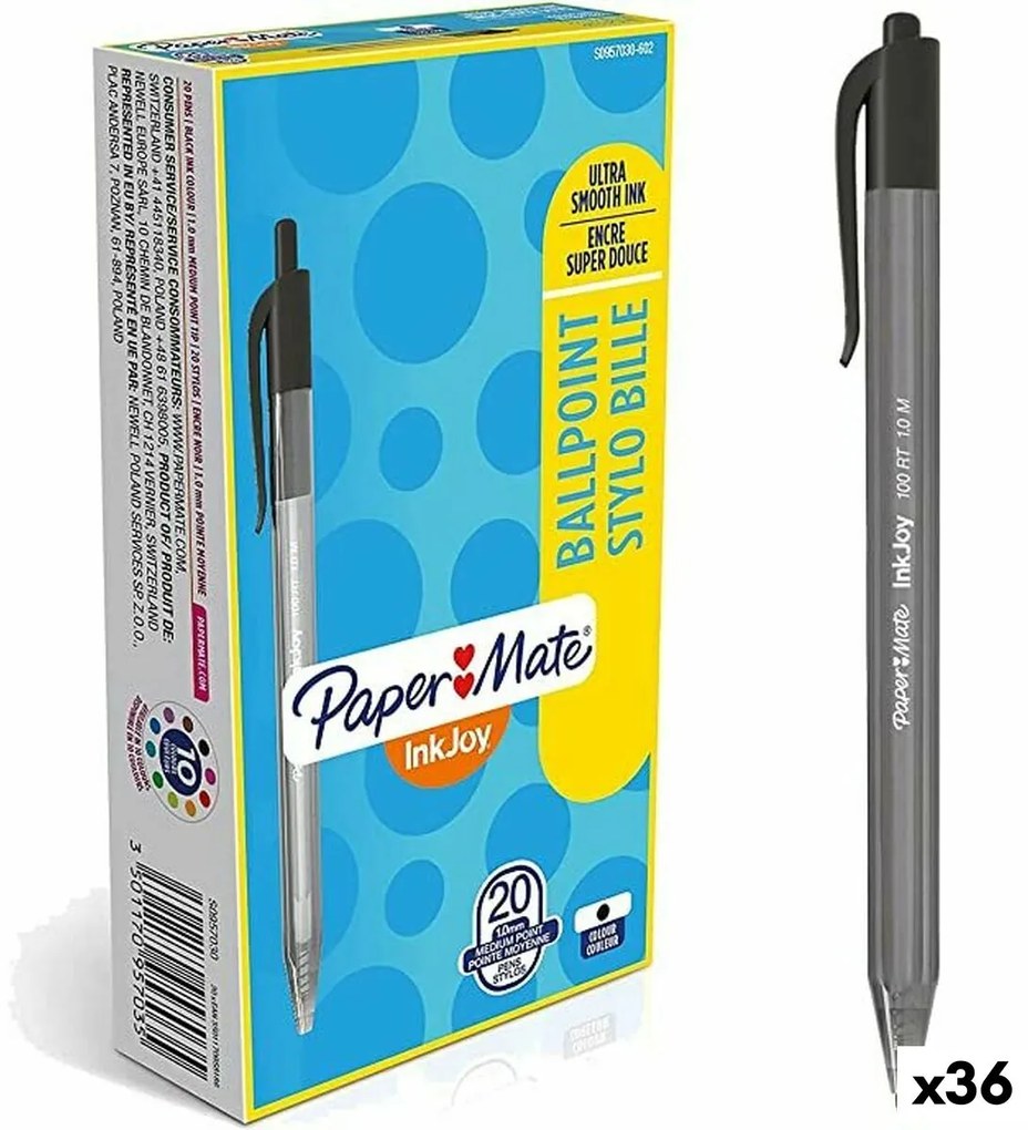 Химикал Paper Mate Inkjoy 20 Части Черен 1 mm (36 броя)