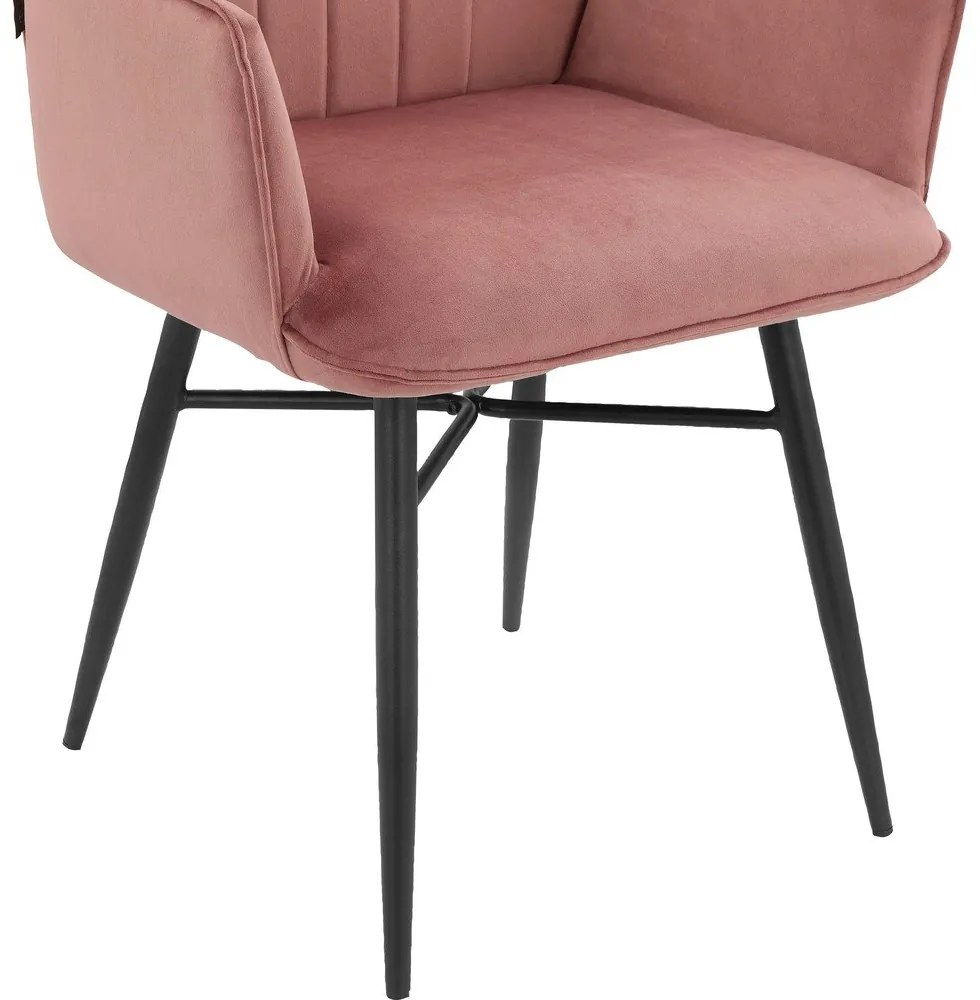 Светлорозови тапицирани трапезни столове в комплект 2 бр. Anzo – Støraa