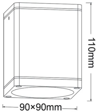 Стенна таванна лампа Lempo Square GU10 единична лампа-Gkri Skouro