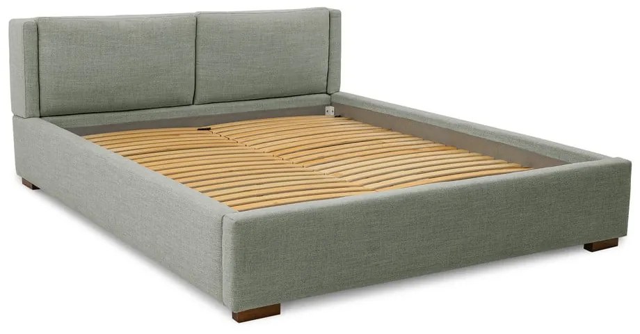 Сиво тапицирано двойно легло с включена подматрачна рамка 180x200 cm Dreamer – Scandic