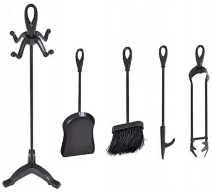 Комплект за камина със стойка - аксесоари от 4 части за камина и скара
