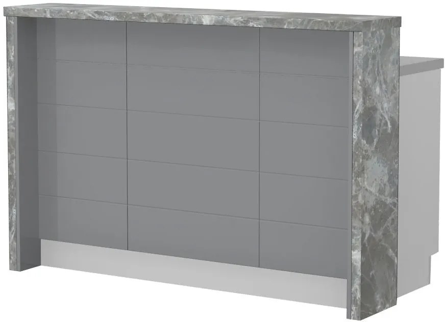 Островна кухненска пейка Hudson-Length: 150 cm.-Gray-Siena Marble