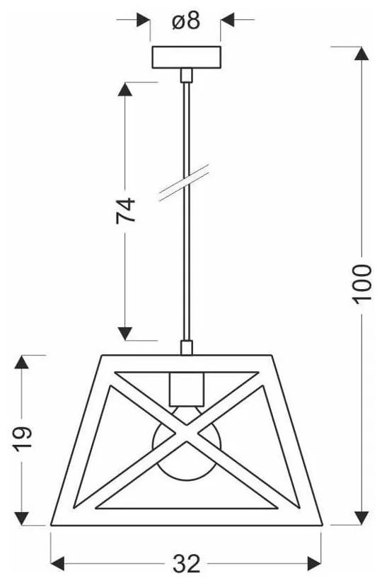 Черна метална лампа с висулка 32x32 cm Origami - Candellux Lighting