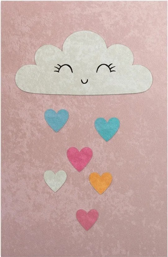 Розов детски килим подходящ за пране 100x160 cm Clouds – Mila Home