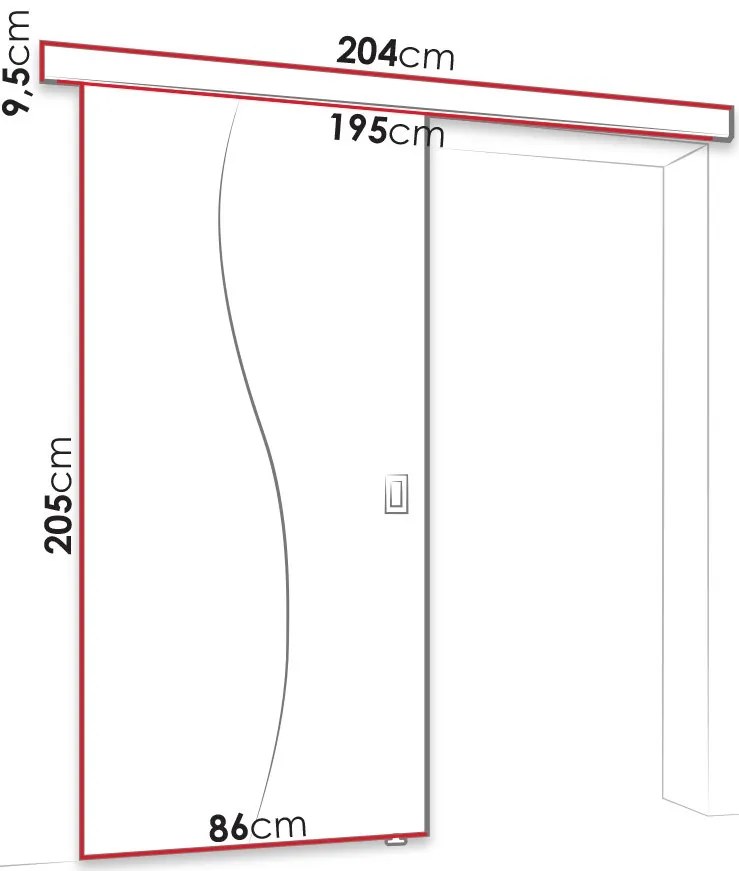 Плъзгаща се врата Fala -Begge-Length: 106 cm