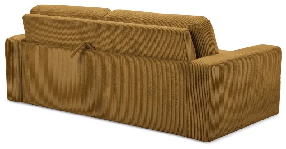 Сгъваем диван от рипсено кадифе в цвят горчица 195 cm Nona – Makamii