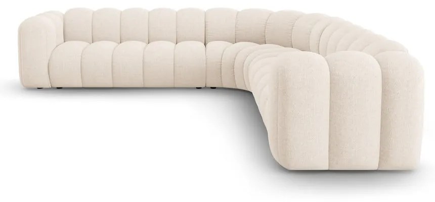 Кремав шенилов модулен ъглов диван Lupine – Micadoni
