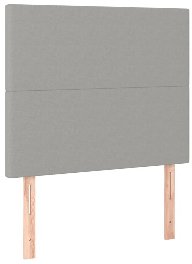 3116034 vidaXL Табла за легло, светло сива, 90x5x118/128 см, плат