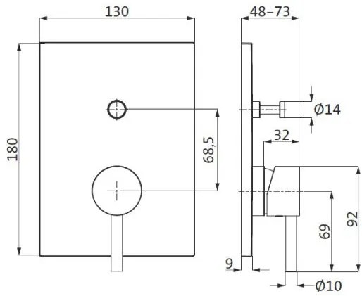 Външни части на смесител за вана Herzbach DESIGN iX-Bronze