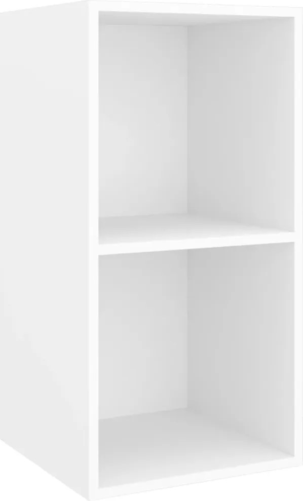 805471 vidaXL ТВ шкаф за стенен монтаж, бял, 37x37x72 см, инженерно дърво
