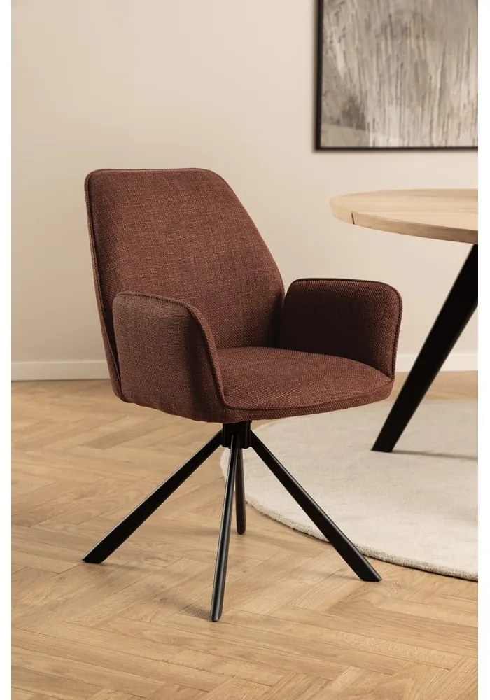 Тапицирани трапезни столове в комплект с подлакътници 2 бр. в тухлен цвят Glenda – Actona