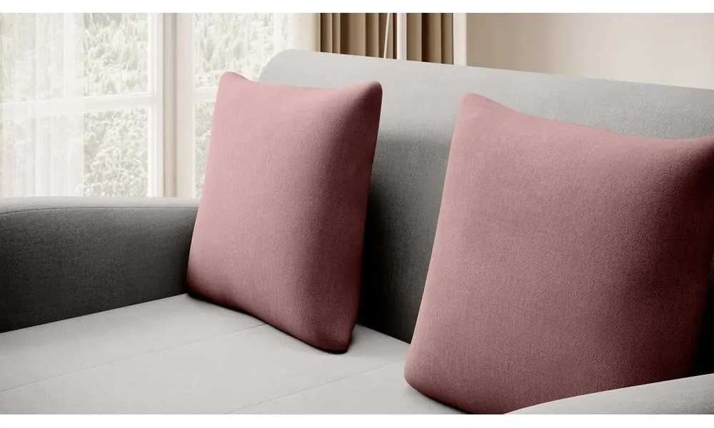 Розов/светлосив кадифен сгъваем диван 130 cm Ario – ELTAP