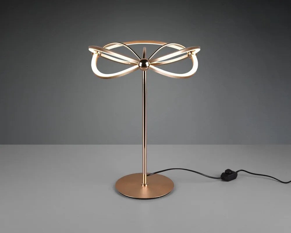 LED затъмняваща се настолна лампа в месингов цвят (височина 50 cm) Charivari – Trio