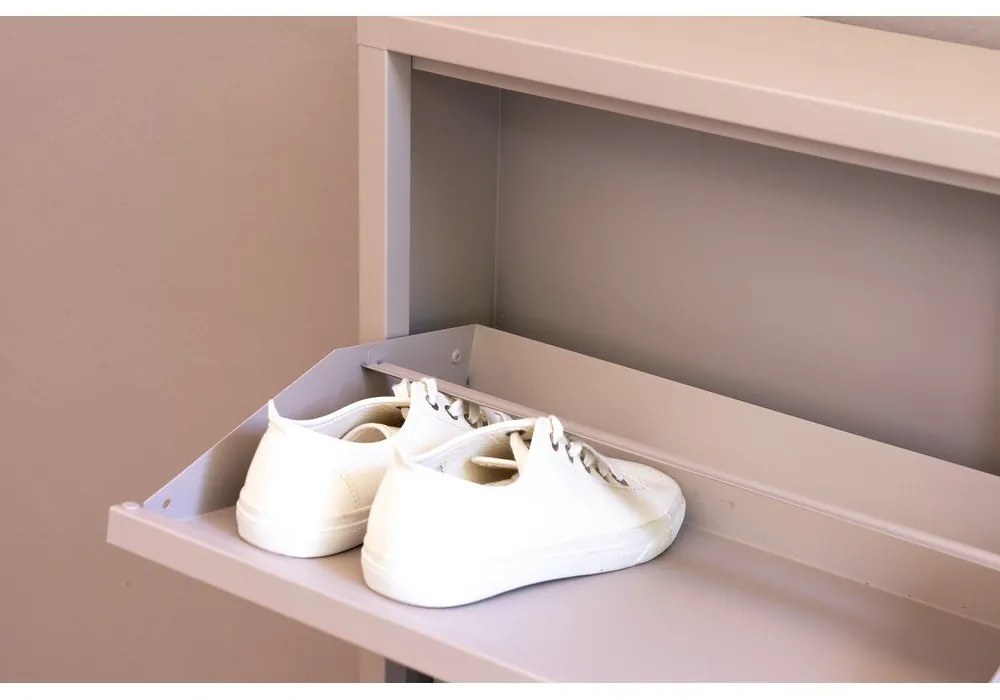 Сиво-бежов метален шкаф за обувки Billy - Spinder Design