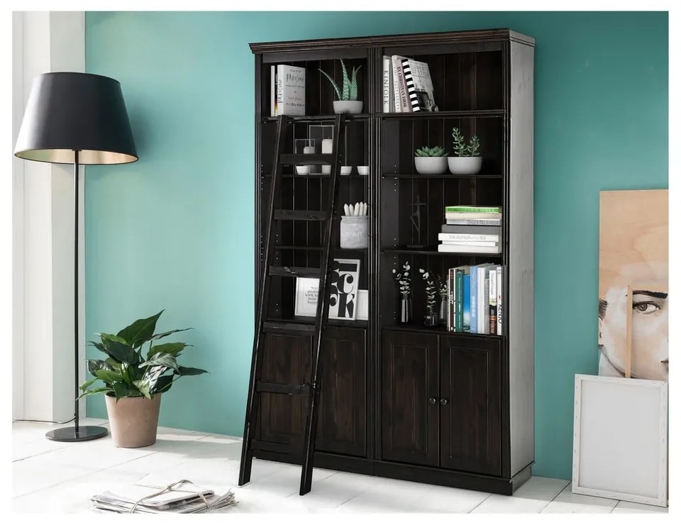 Кафява библиотека от масивен бор 148x223 cm Anita – Støraa