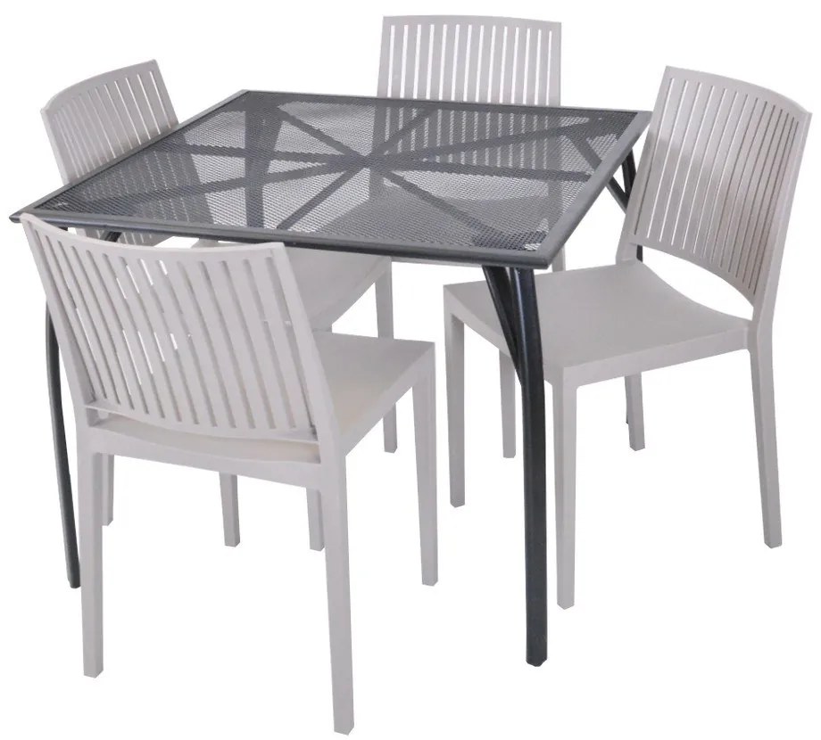 Бежов пластмасов градински стол Bars - Rojaplast