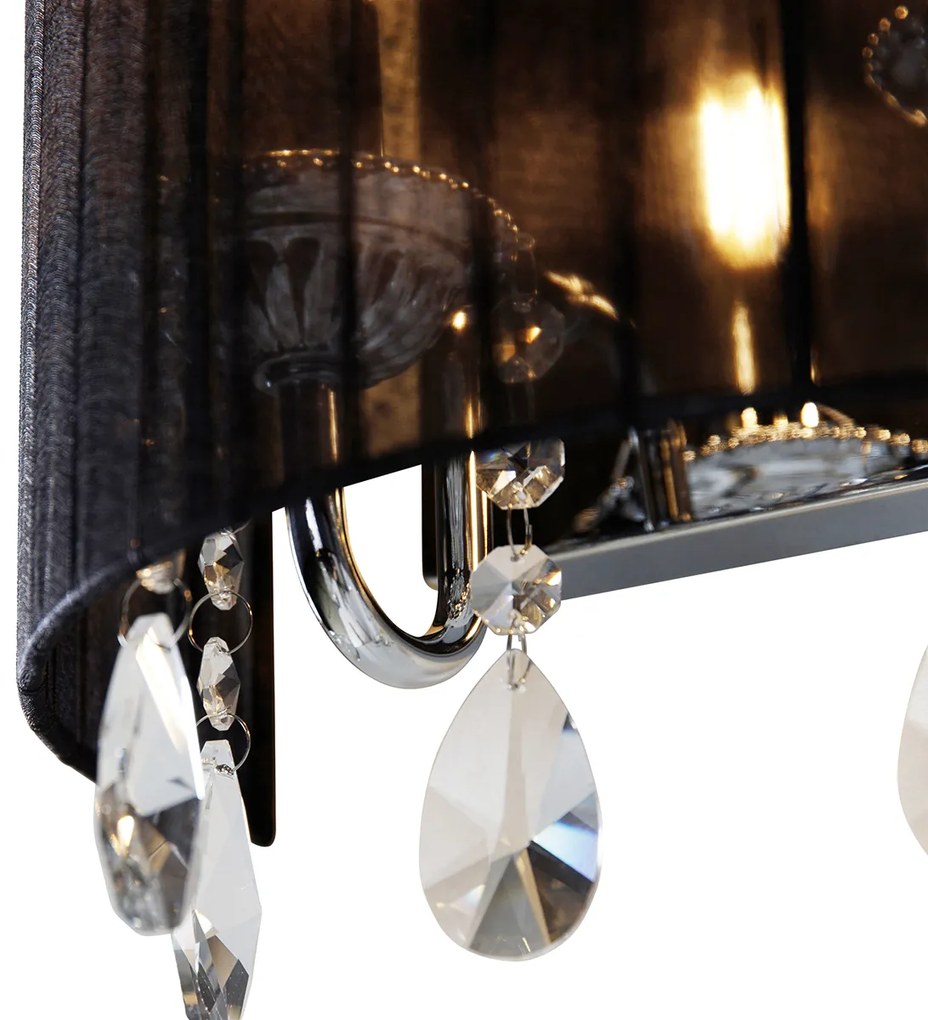 Комплект от 2 стенни лампи хром с черен абажур - Ann-Kathrin 2