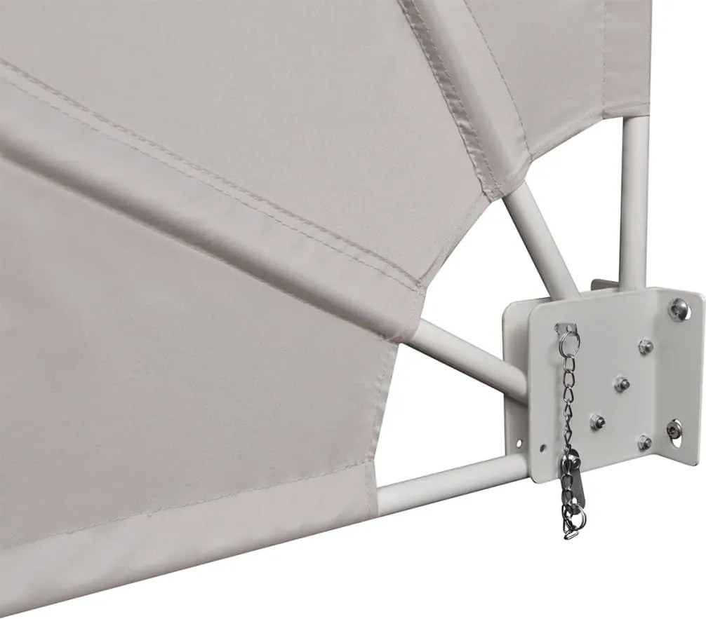 Сгъваема странична тента за балкон, кремава, 140x140 см