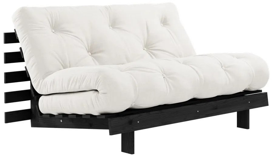 Кремав разтегателен диван 140 cm Roots Black Night – Karup Design