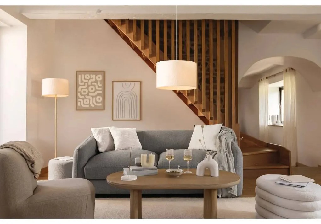 Лампион atmosphera Tina, Текстил, Бял, 150 cm