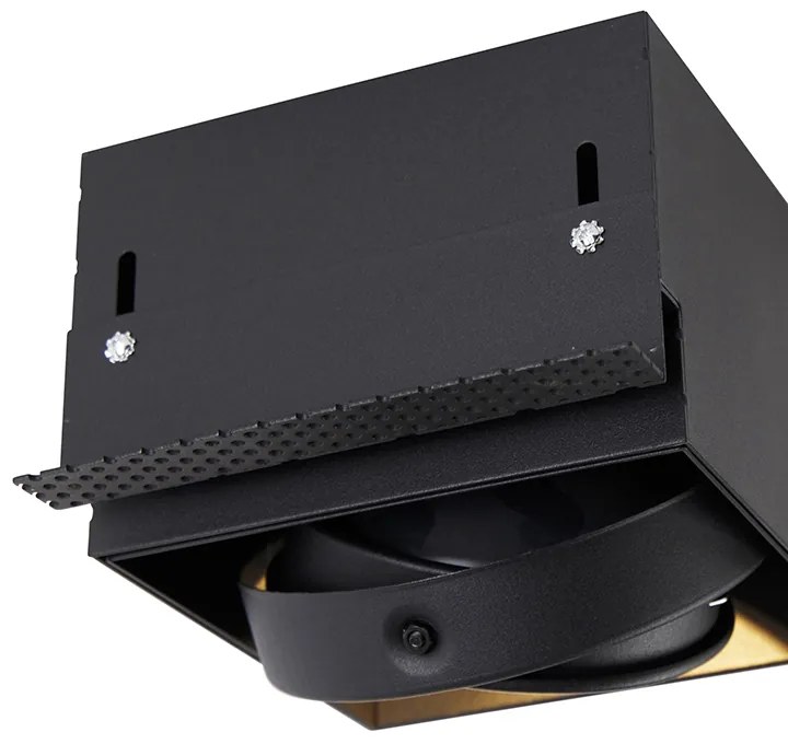 Вграден прожектор черен GU10 AR111 без рамка - Oneon