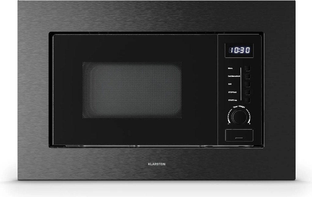 Klarstein Verosteel вградена микровълнова с грил | 800 W грил | 700 W микровълнова | 60 cm