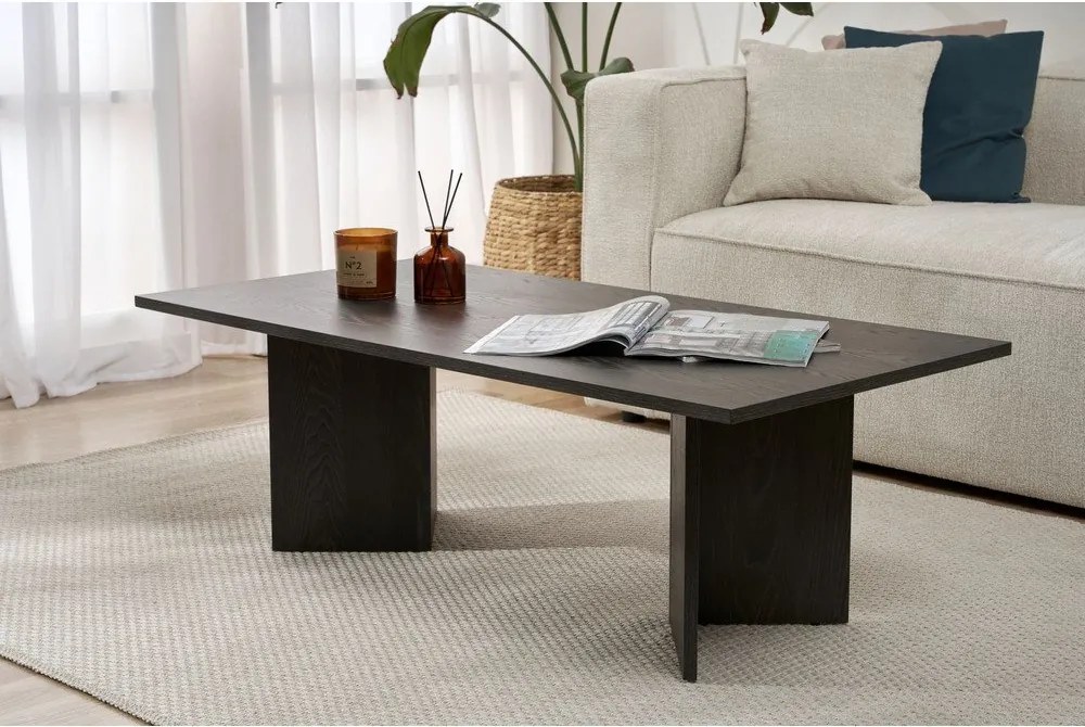 Черна матова масичка за кафе 60x119 cm Sabin – Kalune Design