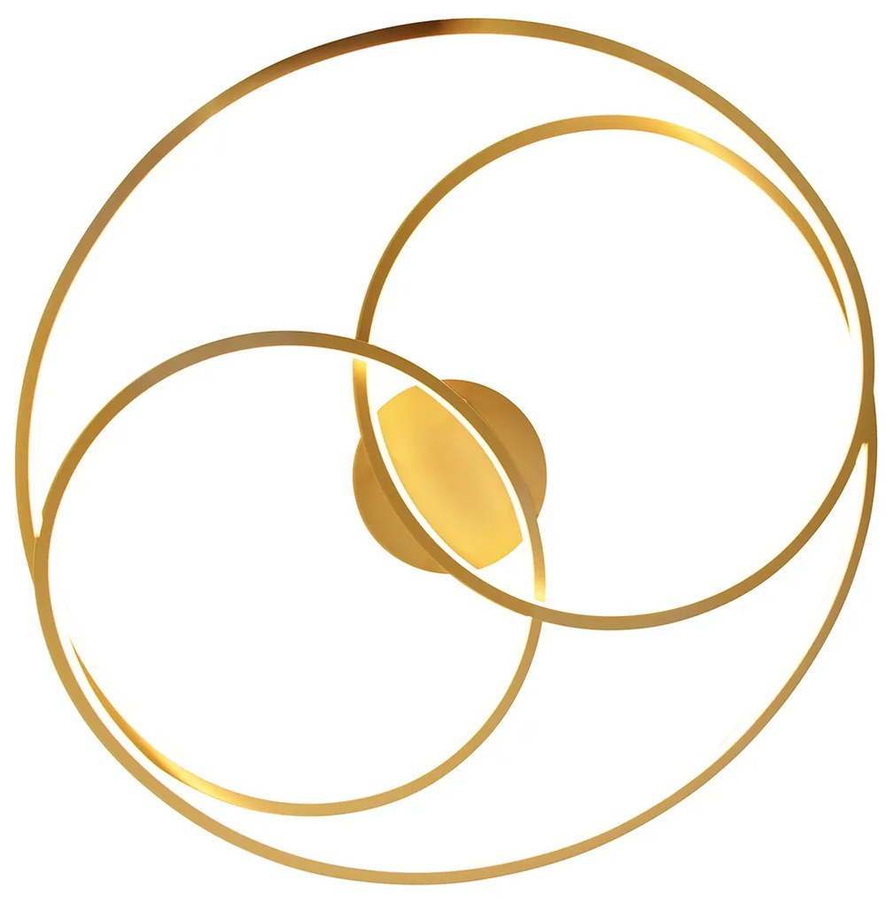 Златна таванна лампа 78 см с LED 3-степенна димираща - Rowin