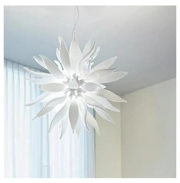 Ideal Lux - LED Пендел LEAVES 12xG9/3W/230V Ø 80 см бял