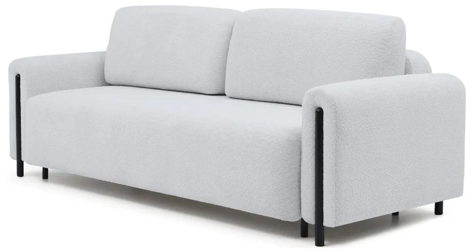 Сив сгъваем/с място за съхранение диван от прежда с примки от букле 244 cm Arcadova – ELTAP