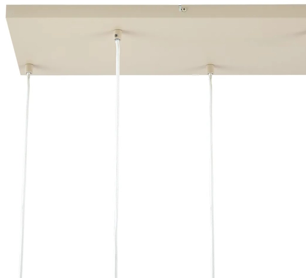 Арт Деко висяща лампа бежова с бяло стъкло 8 светлини - Sandra